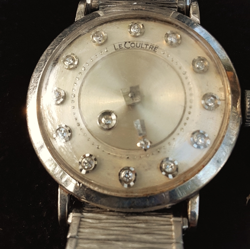 La coultre 14k gold  mystery dial wristwatch